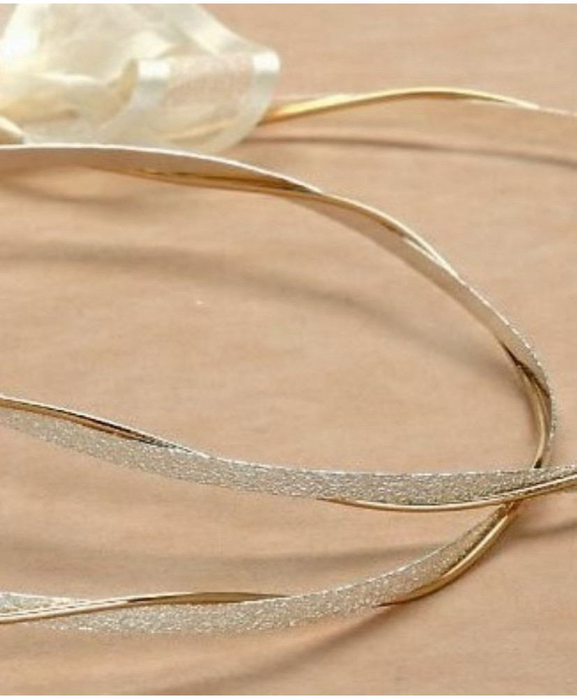 Στέφανα Χειροποίητα Επαργυρωμένα Vintage Με Διπλές Βέργες Μία Σαγρέ Και Μία λεπτή Σε Χρυσό Χρώμα