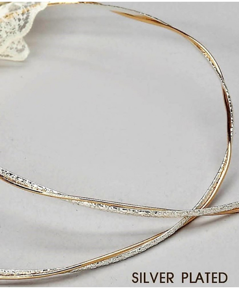 Στέφανα Χειροποίητα Επαργυρωμένα Vintage Με Διπλές Βέργες Σε Χρυσό Και Ασημί Σαγρέ Χρώμα