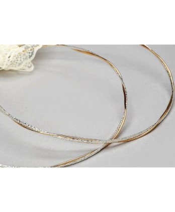 Στέφανα Χειροποίητα Επαργυρωμένα Vintage Με Διπλές Βέργες Σε Χρυσό Και Ασημί Σαγρέ Χρώμα