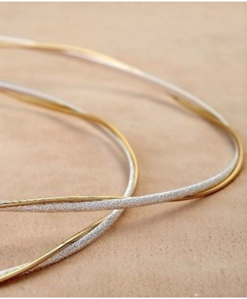 Στέφανα Χειροποίητα Επαργυρωμένα Vintage Με Διπλές Στρογγυλές Βέργες Ασημί Σαγρέ Και Χρυσό Χρώμα