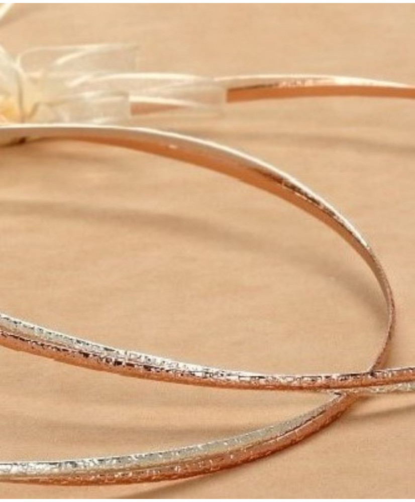 Στέφανα Χειροποίητα Επαργυρωμένα Vintage Με Διπλές Βέργες Σαγρέ Σε Ασημί Και Ροζ Gold Χρώμα