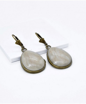 Σκουλαρίκια Vintage λευκό δάκρυ