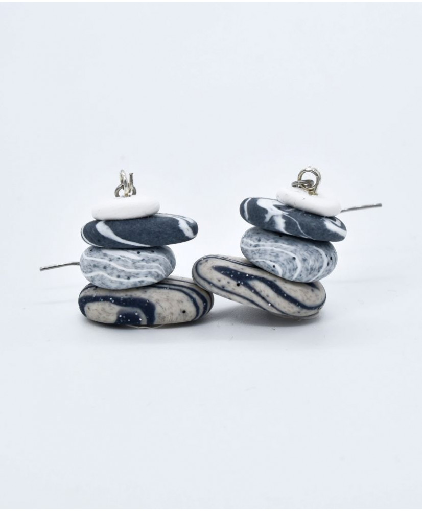 Σκουλαρίκια απομίμηση βότσαλων μπεζ