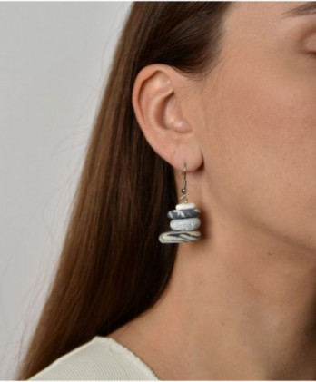 Σκουλαρίκια απομίμηση βότσαλων μπεζ