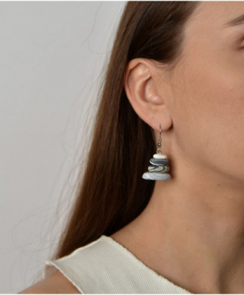 Σκουλαρίκια απομίμηση βότσαλων γκρι