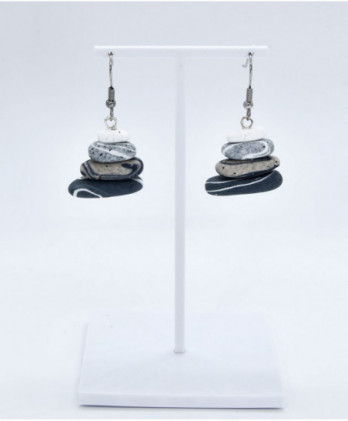 Σκουλαρίκια απομίμηση βότσαλων μαύρο