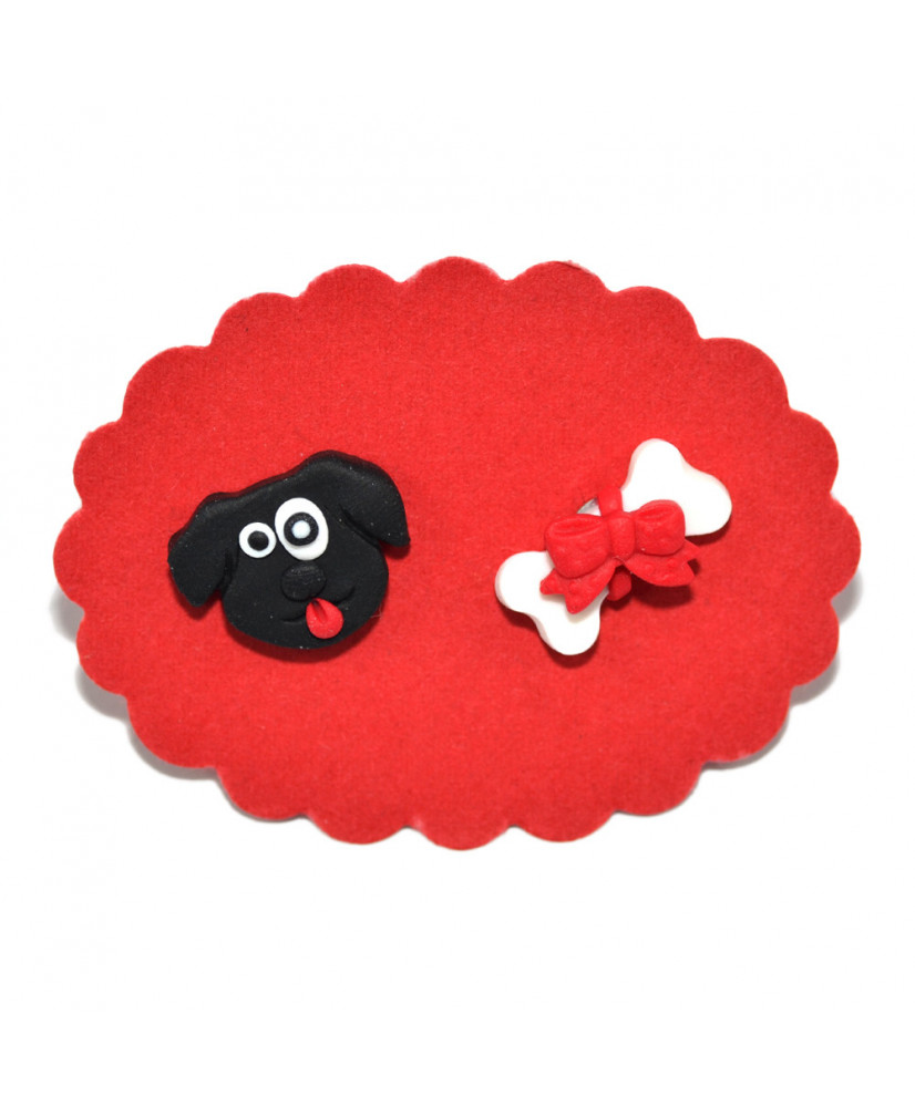 Σκουλαρίκια σκυλάκι με κόκκαλο καρφωτά