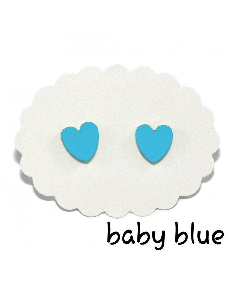 Σκουλαρίκια καρδούλες γαλάζιο