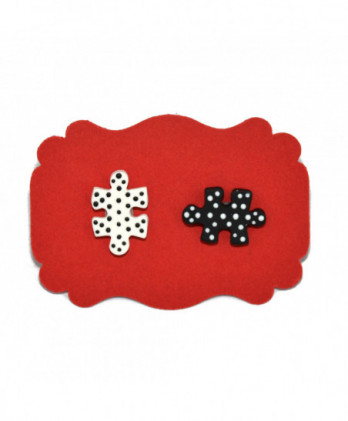 Σκουλαρίκια καρφωτά παζλ πουά