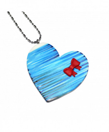 Κολιέ μακρύ καρδιά με φιόγκο