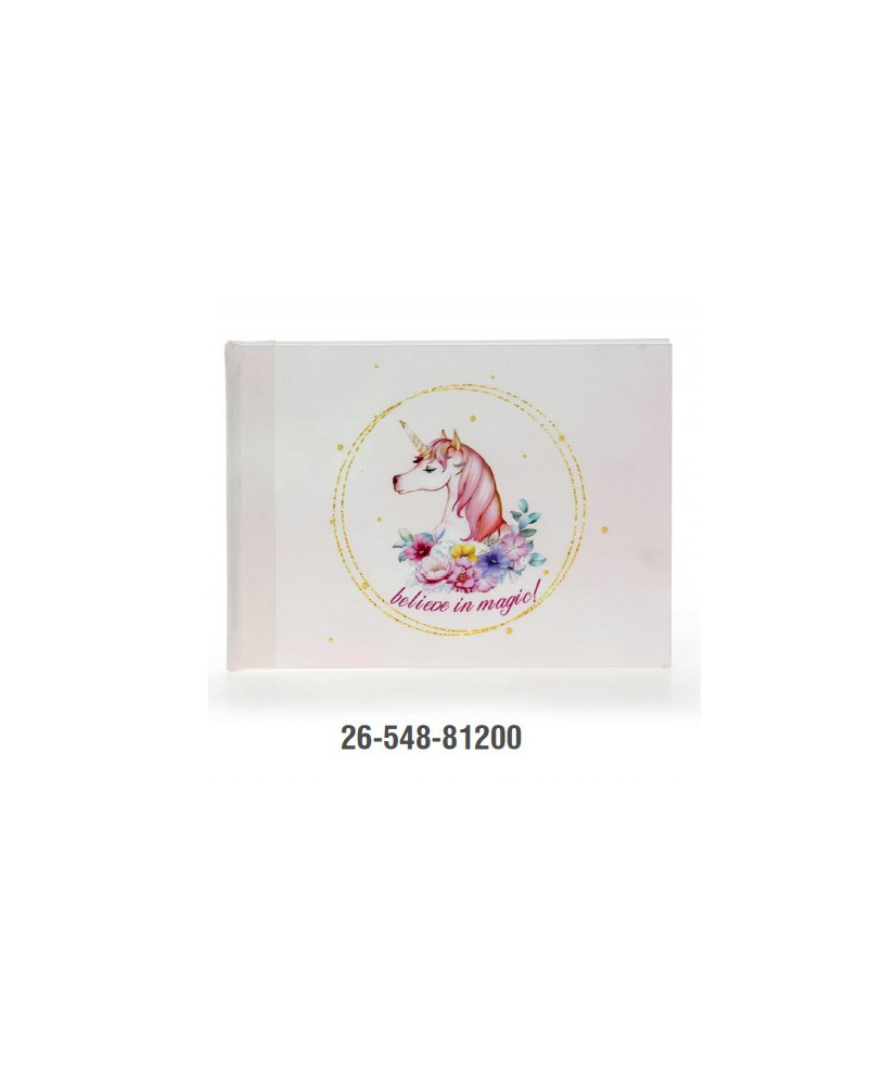 Βιβλίο Eυχών Bάπτισης Για Κορίτσι Με Θέμα Μονόκερο Και Λουλούδια