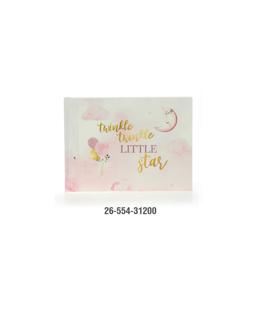 Βιβλίο Eυχών Bάπτισης Για Κορίτσι Με Θέμα Little Star Και Μισοφέγγαρο