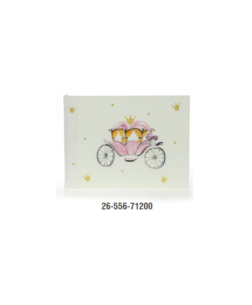 Βιβλίο Eυχών Bάπτισης Για Κορίτσι Με Θέμα Παραμυθένια Άμαξα
