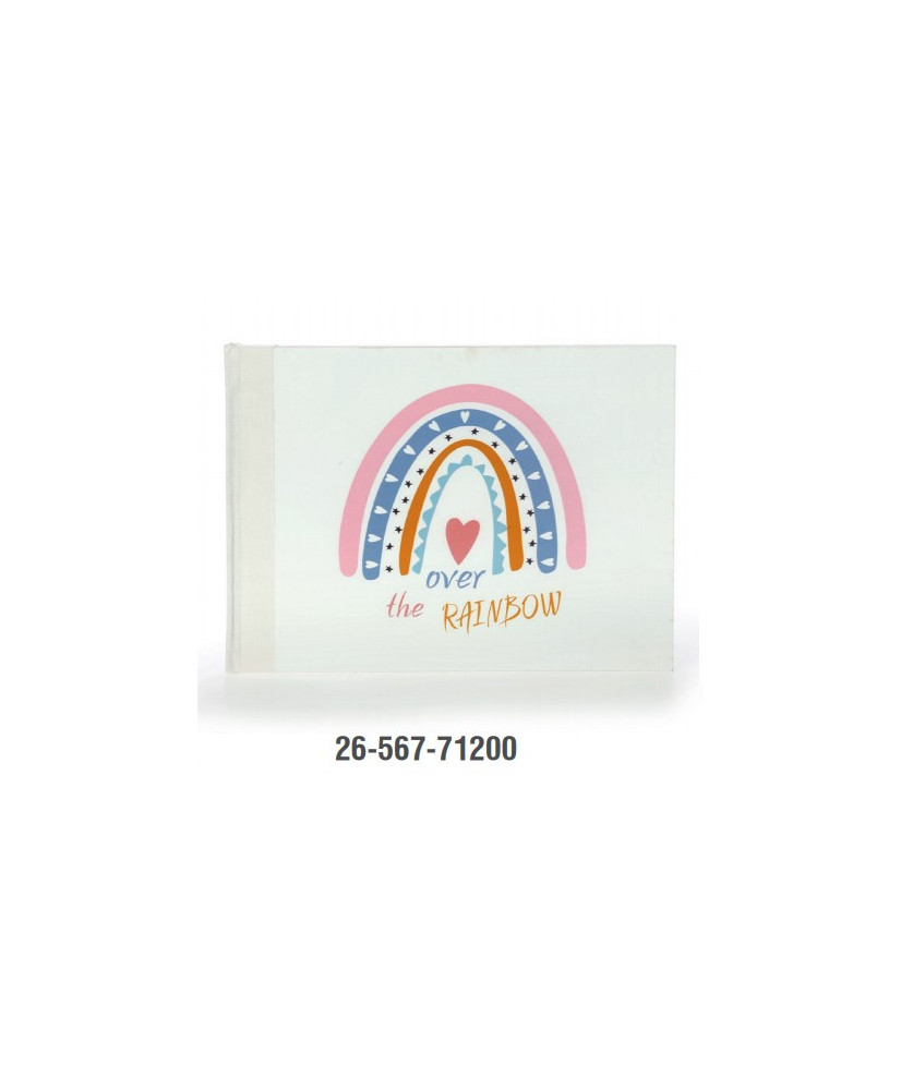 Βιβλίο Eυχών Bάπτισης Για Κορίτσι Με Θέμα Ουράνιο Τόξο Και Καρδούλα