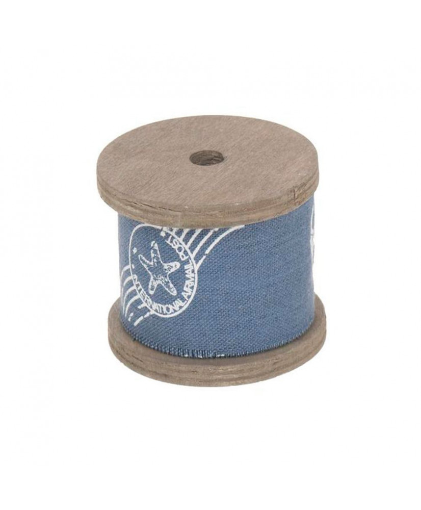 Κορδέλα Απο Ύφασμα Σε Μπλε Χρώμα Και Λευκή Στάμπα 3μ