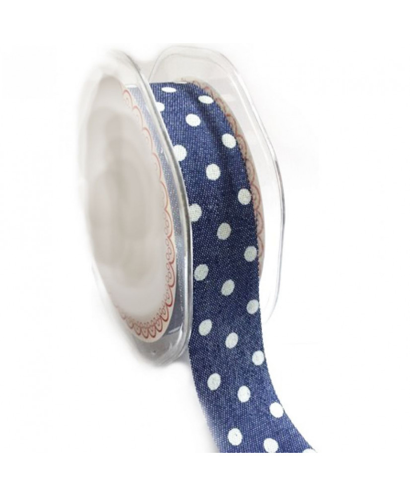 Κορδέλα Σε Τζιν Χρώμα Με Μπλε Navy 15μ