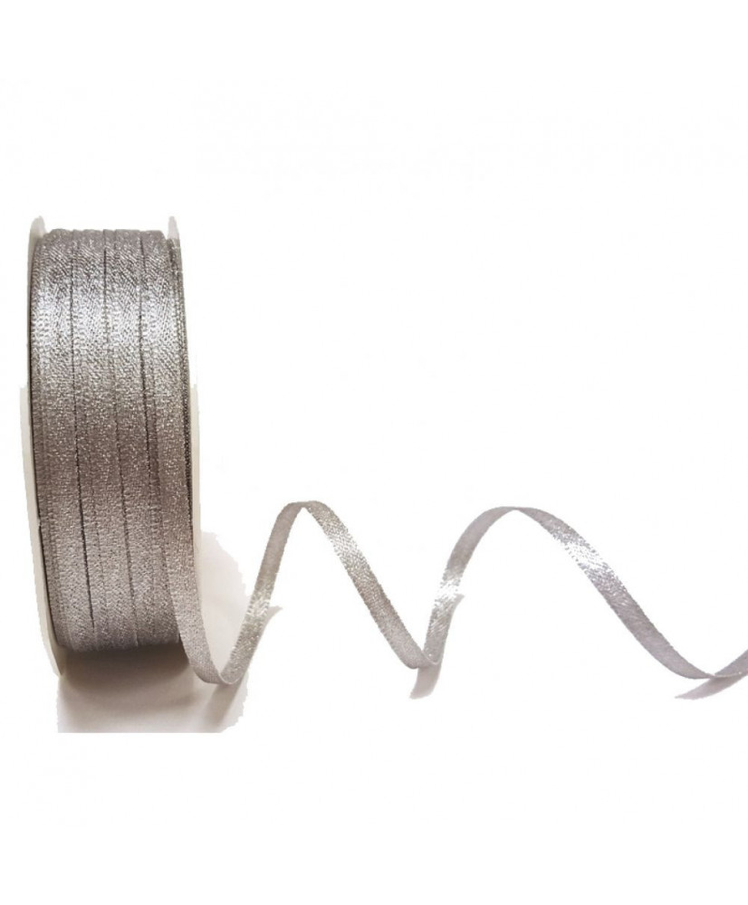 Κορδέλα Σε Σκούρο Ασημί Ιριδιζέ 50μ