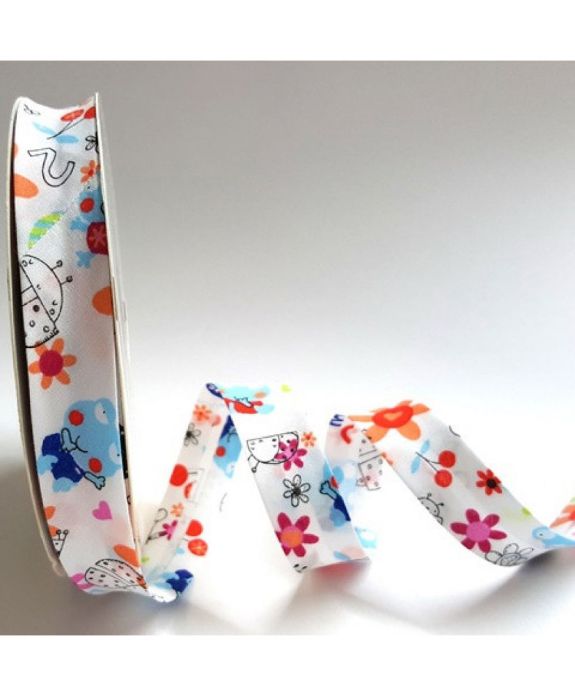 Κορδέλα Βαμβακερή Με Σχέδιο Happy Frogs Σε Μπλε Και Ροζ Χρώμα 25μ