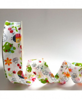 Κορδέλα Βαμβακερή Με Σχέδιο Happy Frogs Πολύχρωμο 25μ