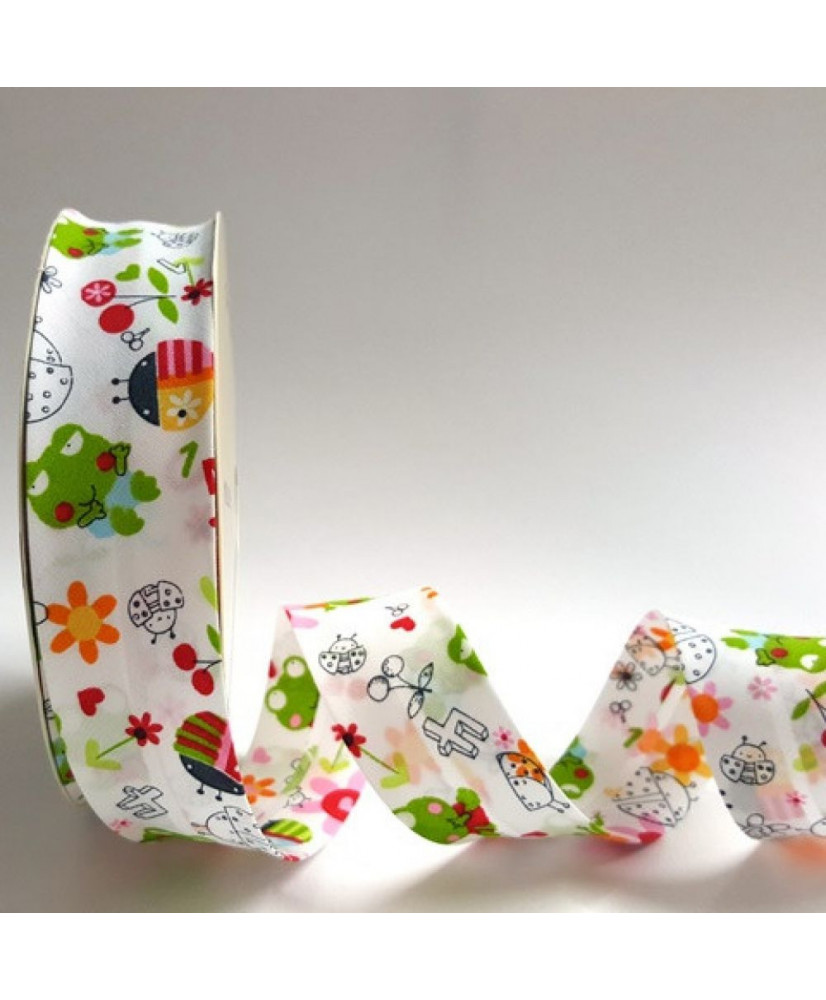 Κορδέλα Βαμβακερή Με Σχέδιο Happy Frogs Πολύχρωμο 25μ