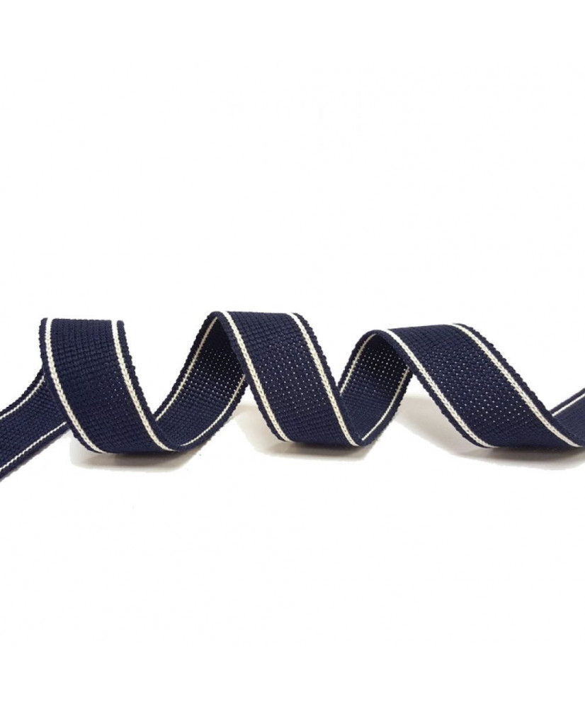 Κορδέλα Βαμβακερή Ούγιας Ιμάντας Σε Μπλε Navy Χρώμα 15μ