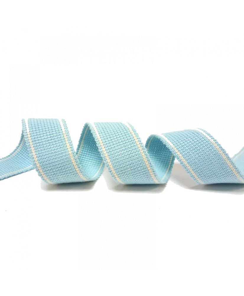 Κορδέλα Βαμβακερή Ούγιας Ιμάντας Σε Σιέλ Χρώμα 15μ