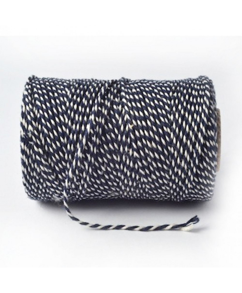 Κορδόνι Βαμβακερό Bakers Με Μπλε Navy Και Λευκό 100μ