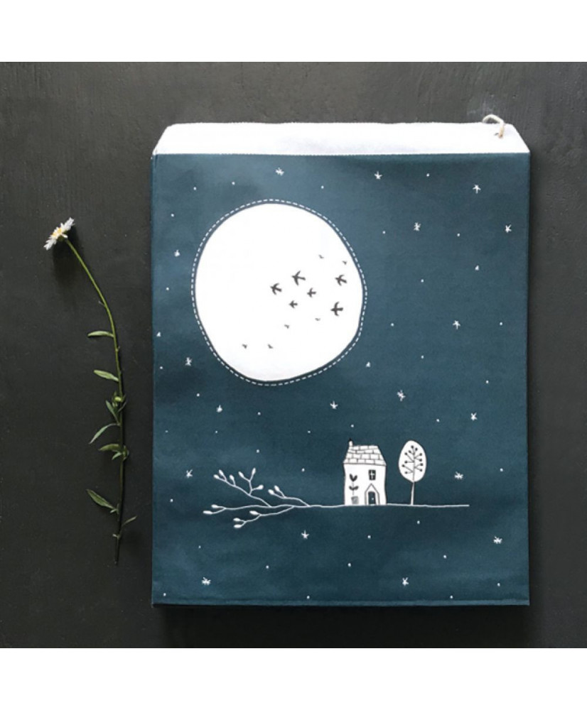 Σακουλάκια Σε Μπλε Navy Χρώμα Με Σχέδιο Πανσέληνο 20,4x27,1x3εκ