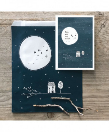 Σακουλάκια Σε Μπλε Navy Χρώμα Με Σχέδιο Πανσέληνο 20,4x27,1x3εκ