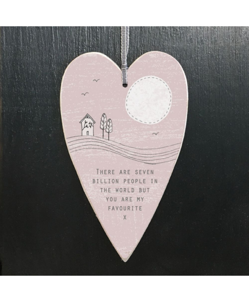 Ετικέτα καρδιά Σε Ροζ Πούδρας Χρώμα Με Μήνυμα Seven billion people …