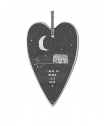 Ετικέτα καρδιά Σε Γκρι Σκούρο Χρώμα Με Μήνυμα No words just hugs…