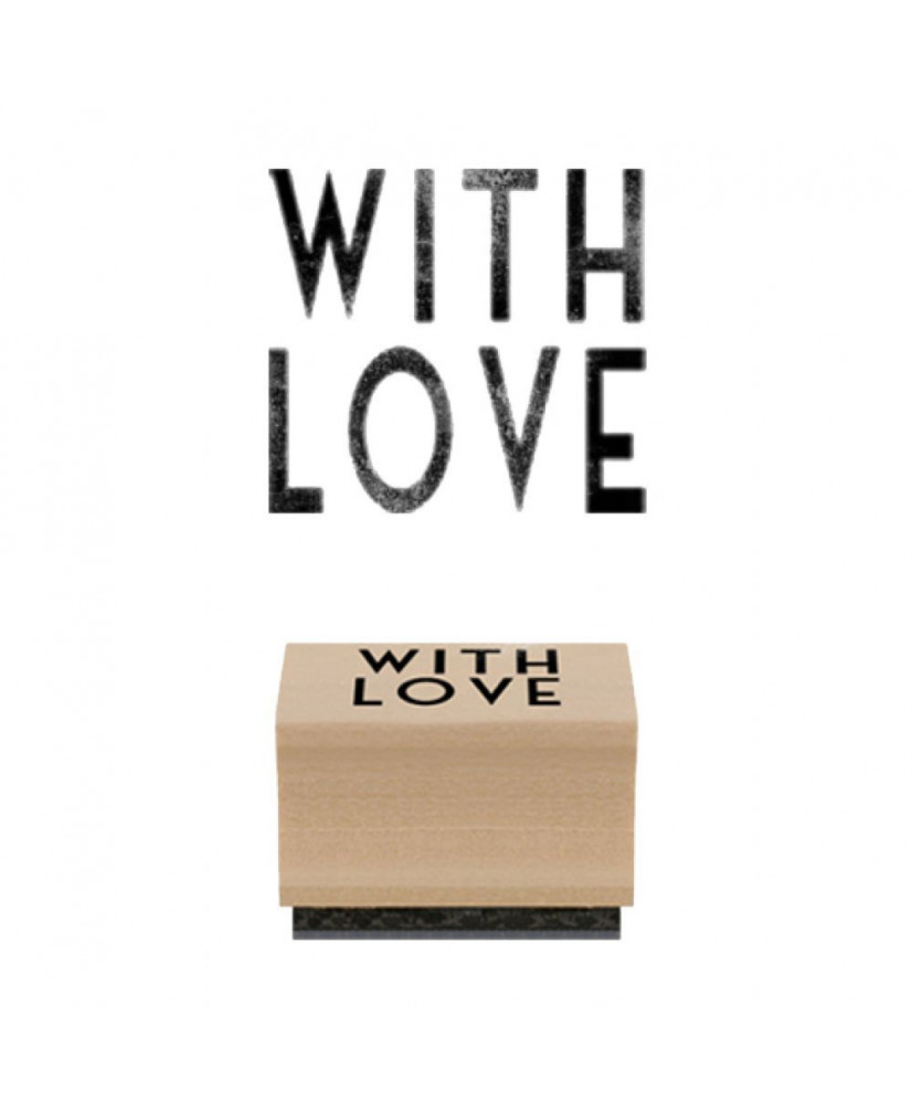 Σφραγίδα Ξύλινη Χειροποίητη Από Καουτσούκ Και Μήνυμα With love