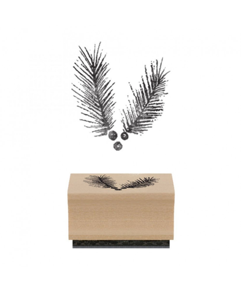 Σφραγίδα Ξύλινη Χειροποίητη Από Καουτσούκ Και Σχέδιο Φύλλο Από Γκι