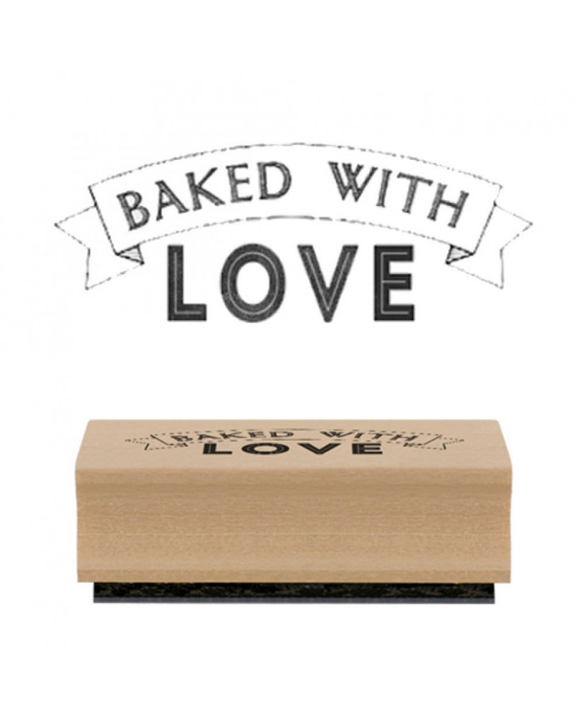 Σφραγίδα Ξύλινη Χειροποίητη Από Καουτσούκ Και Μήνυμα Baked wih love