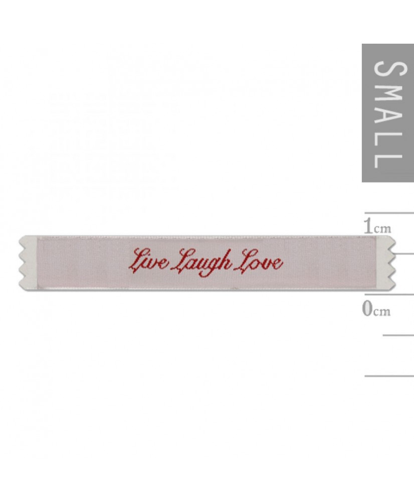 Ετικέτα Υφασμάτινη Με Ραμμένο Μήνυμα Live, Laugh, Love