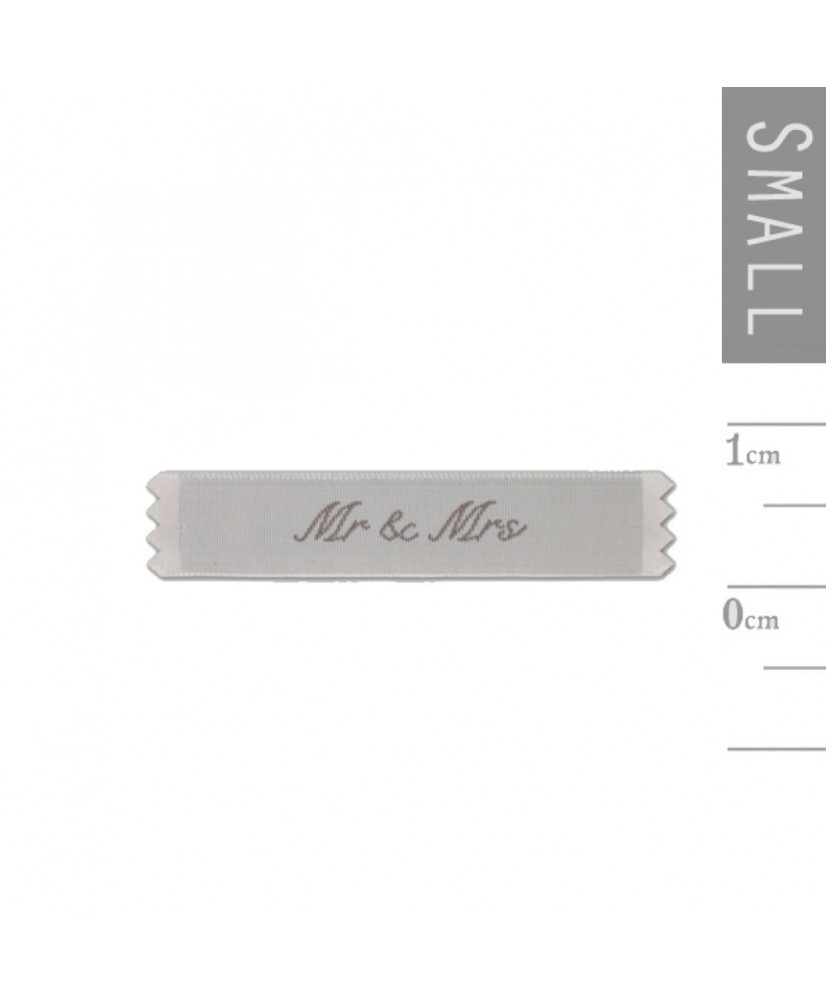 Ετικέτα Υφασμάτινη Με Ραμμένο Μήνυμα Mr & Mrs