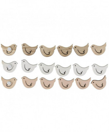 Πουλάκια Ξύλινα Αυτοκόλλητα...