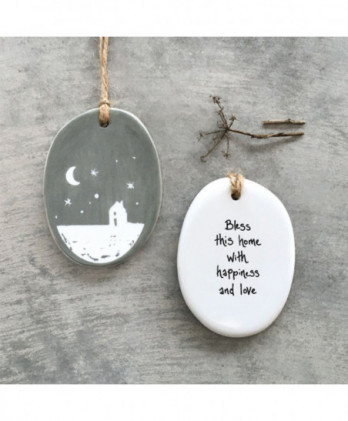 Γούρι Με Πορσελάνη Οβάλ Bless