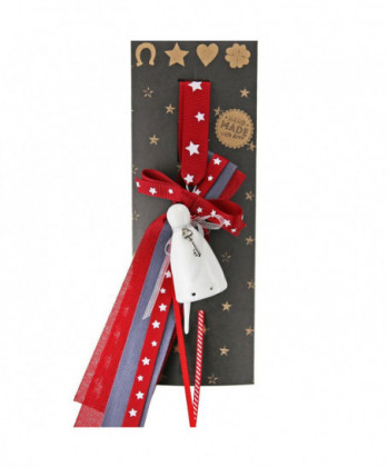 Γούρι Με Πορσελάνινη Καμπάνα Άγγελος