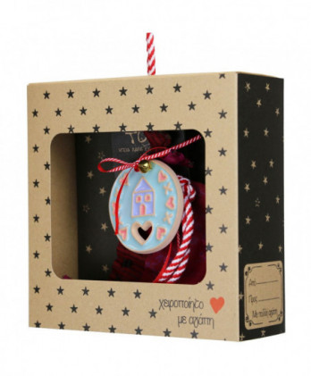 Γούρι Με Κεραμικό Στολίδι Σπίτι Παστέλ