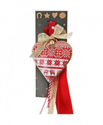 Γούρι Με Μεταλλικό Στολίδι Nordic Καρδιά