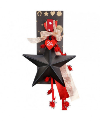 Γούρι Με Μεταλλικό Μεγάλο Αστέρι Σε Χρώμα Μαύρο