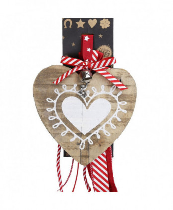 Γούρι Με Όμορφη Καρδία Από Παλίο Ξύλο