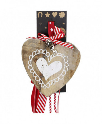 Γούρι Με Καρδία Από Παλίο Ξύλο