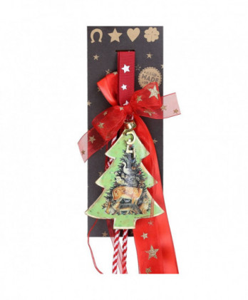 Γούρι Με Μεταλλικό Στολίδι Σε Σχήμα Δεντράκι