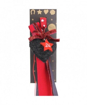 Γούρι Με Καρδιά Φελτ Σε Ανθρακί Χρώμα