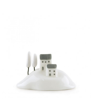 Δύο σπίτια & δέντρα - Λόφος 4,6x6,5 εκ.