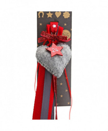 Γούρι Με Καρδιά Φελτ Σε Γκρι Χρώμα