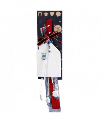 Γούρι Με Πορσελάνινο Mobile Σπίτι Και Μήνυνα Home in