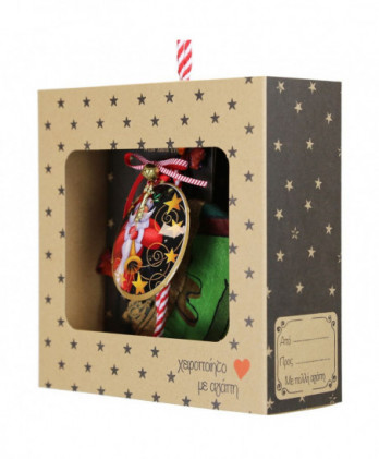 Γούρι Με Μεταλλικό Στολίδι Αγ.Βασίλης Με Τρομπέτα 18x17,5εκ